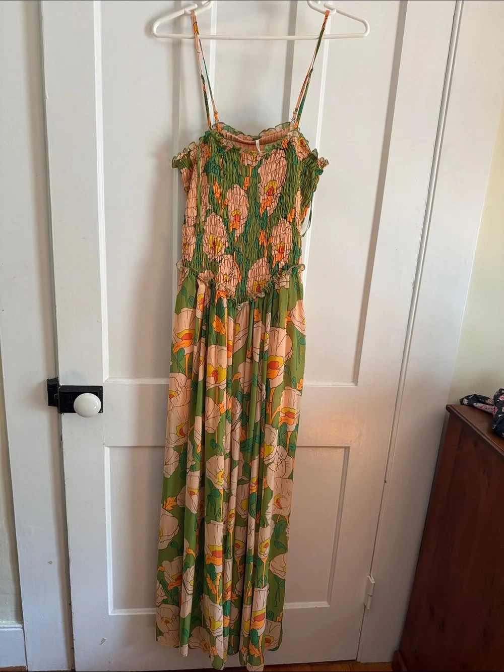 Free People Sophia Jumpsuit in Avocado Combo